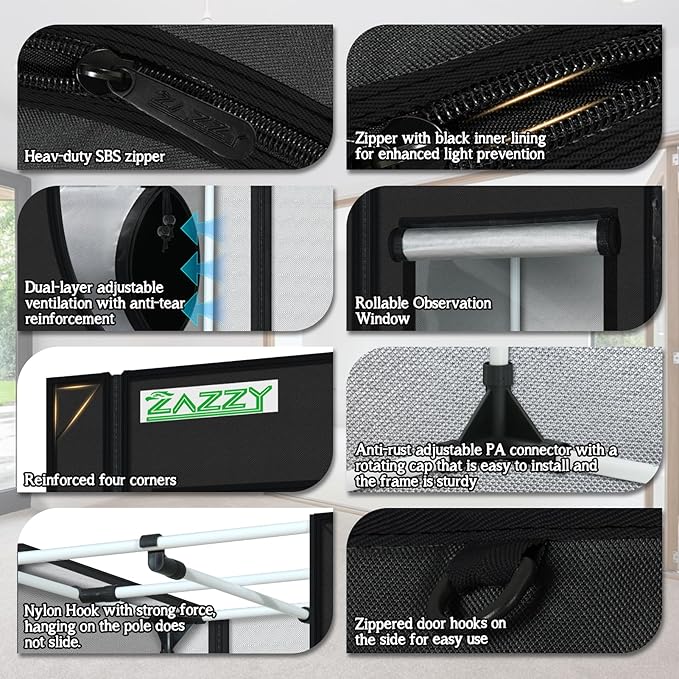 zazzy Tent for Plants Indoor, Grow Tents Plant Tent details